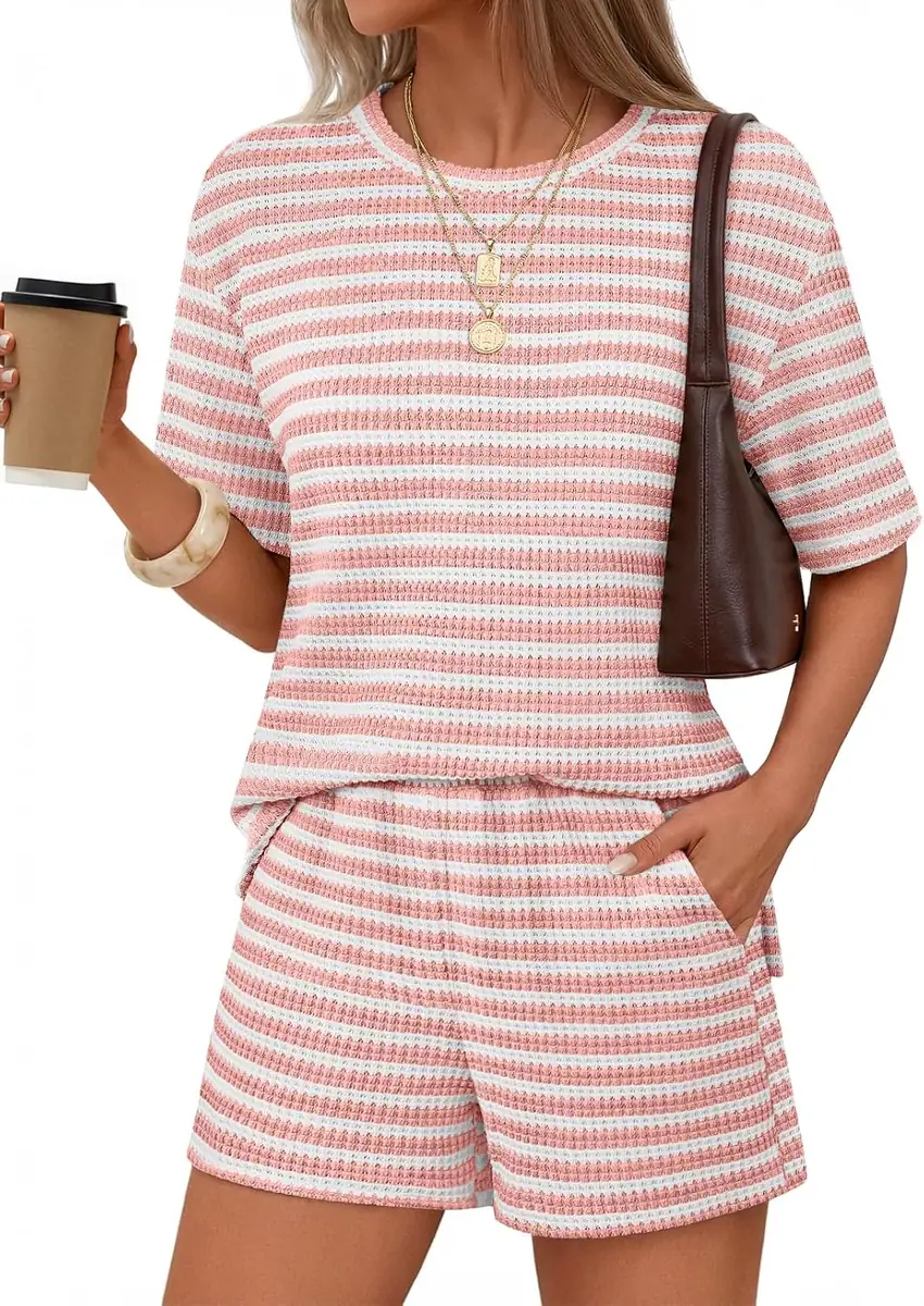 MEROKEETY 2-Piece Striped Lounge Set