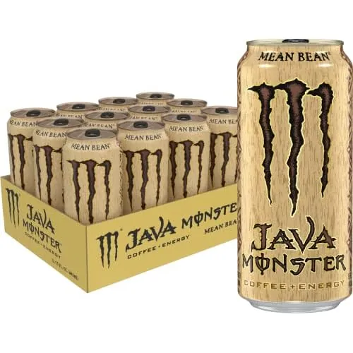 Monster Energy Java Monster Mean Bean, Coffee + Energy Drink, 15 Ounce | Pack of 12