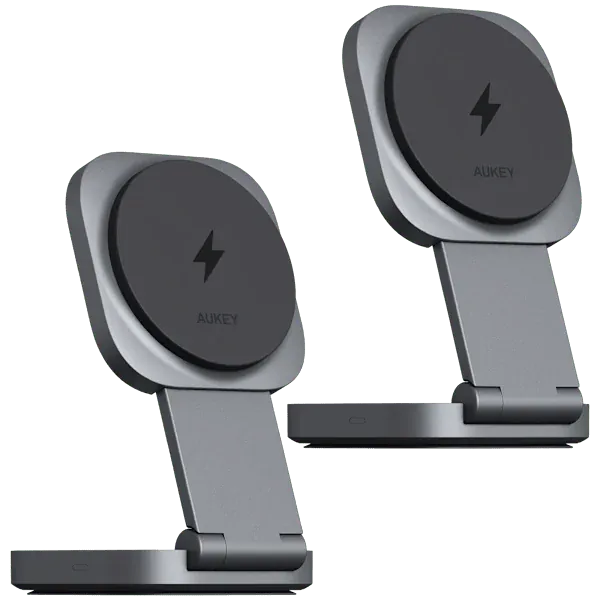 Aukey Magfusion 15W Qi2 2-in-1 Foldable Charger 2-Pack