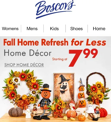 Boscovs Fall Home Decor Sale