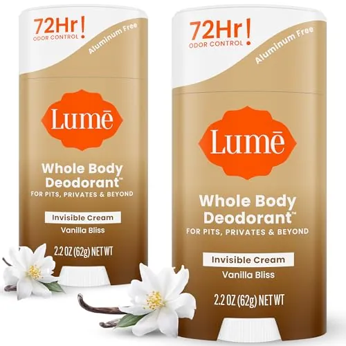 Lume Whole Body Deodorant - Cream Stick - 2.2 oz, 2 pk (Vanilla Bliss)