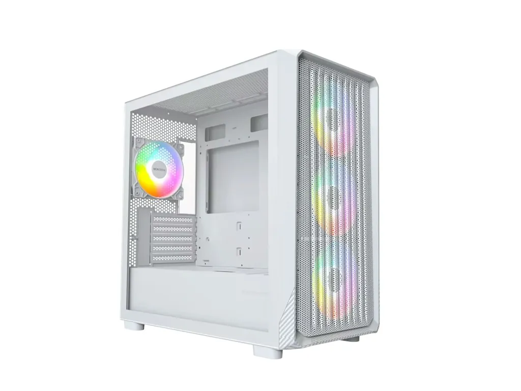 Montech X5M Micro-ATX Gaming PC Case w/ ARGB Fans & Tempered Glass Panel