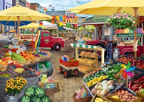 Wonder Forge Farmer's Market Day 1000 Piece Jigsaw Puzzle