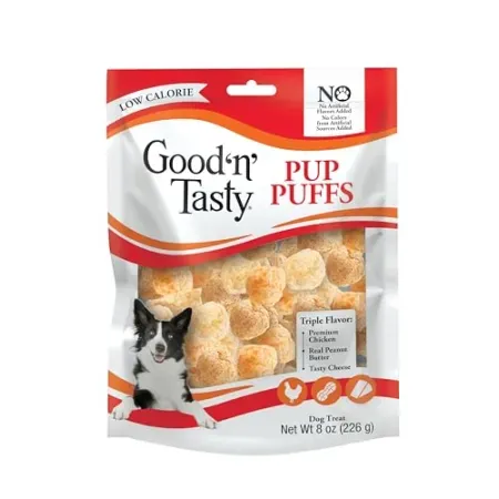 8oz Good 'n' Tasty Pup Puffs Low-Calorie Light & Crunchy Dog Treats