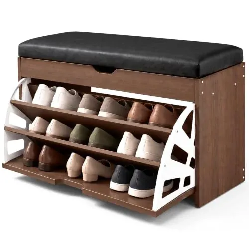SOREUES Shoe Storage Bench with Cushion