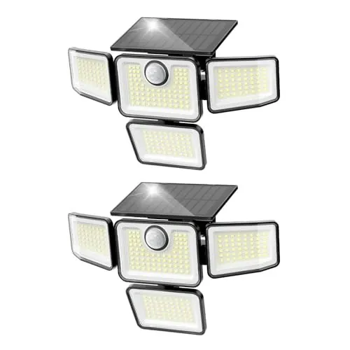 4-Head Solar Motion Sensor Security Light 2-Pack