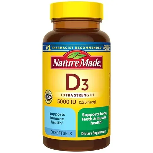 Nature Made Vitamin D3 5000 IU (125 mcg) 90 Softgels