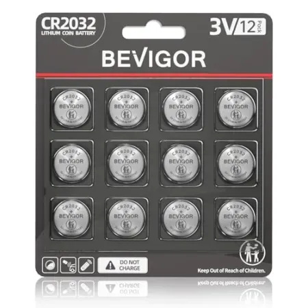 12-Count BEVIGOR 2032 3V Coin Batteries