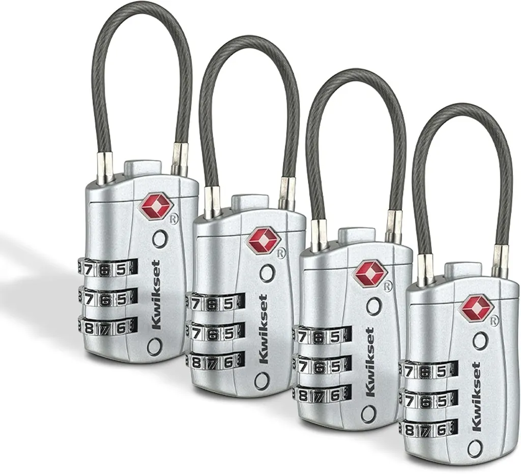 Kwikset TSA-Approved Combination Luggage Lock 4-Pack
