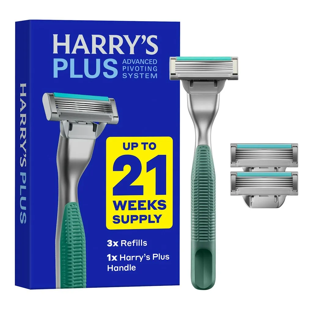 Harry's Plus Razor Kit with Premium Handle and 3 Blades