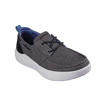 Skechers Men's Relaxed Fit Higgins Edson Canvas Boat Shoes (Black or Grey, limited sizes)