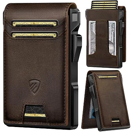 RUNBOX Genuine Leather RFID Blocking Bifold Wallet