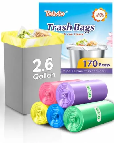 Small Trash Bags 2.6 Gallon 170 Count