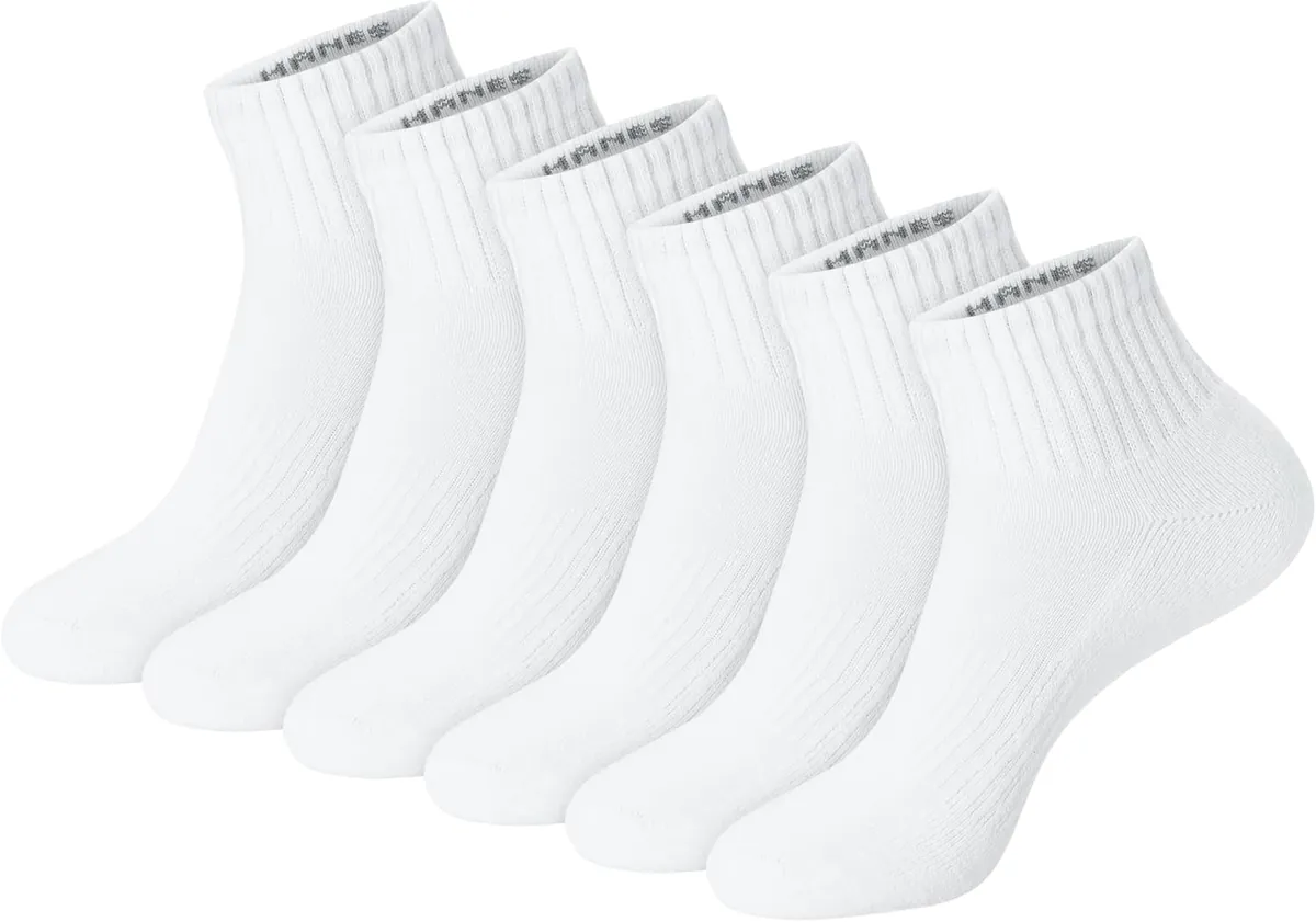 Hanes Unisex Plain White Ankle Socks 6-Packs