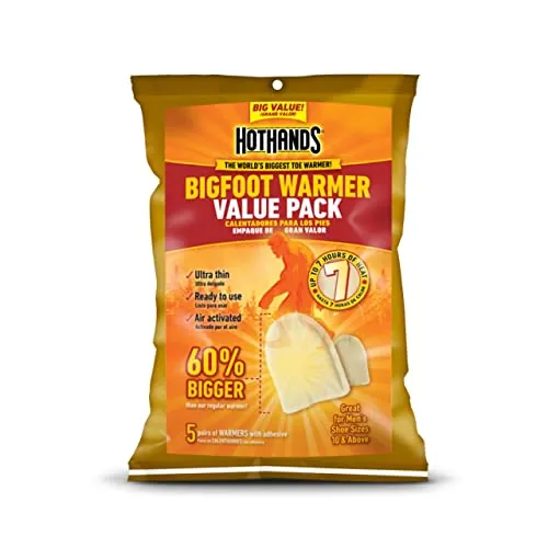 HotHands Bigfoot Adhesive Toe Warmer 5 Pair Value Pack