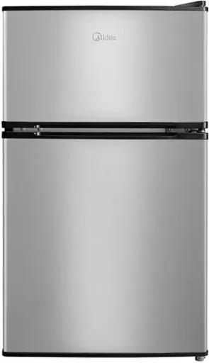 Midea 3.1 cu. ft. Double Door Compact Fridge - Stainless Steel Look