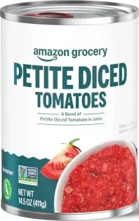 14.5oz Amazon Fresh Petite Diced Canned Tomatoes