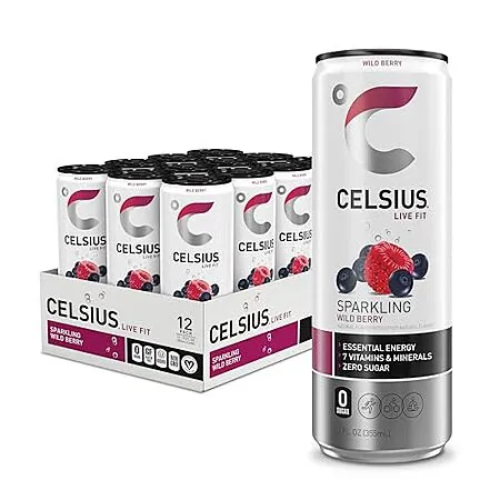 12-Pk 12-Oz CELSIUS Functional Essential Energy Drink (Sparkling Wild Berry)