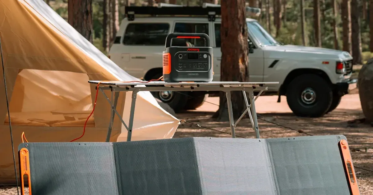 1,070Wh Explorer 1000 V2 Portable Power Station with a 200W solar panel