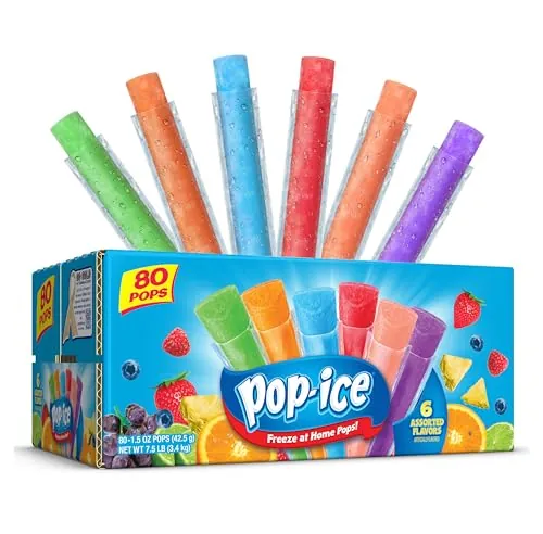 Pop-Ice Freezer Bar Variety Pack 80-Count 1.5-Oz