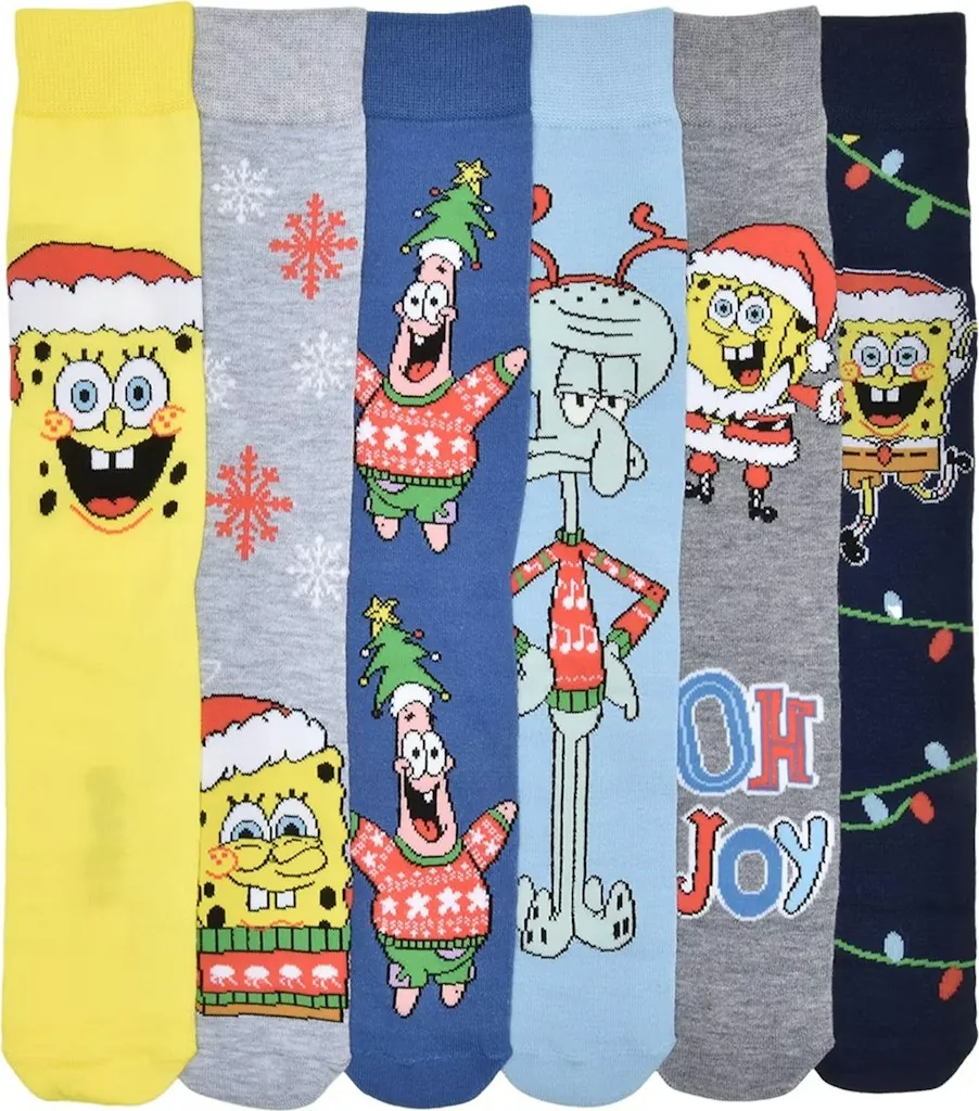 SpongeBob Men's 6-Pack Crew Socks