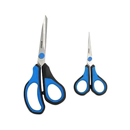 2-Pk. Kobalt Blue 4.52" Stainless Steel Molded Bi-Material Grips Scissors