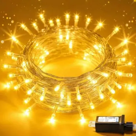 RUMCU LIFE 33' Warm White LED Fairy String Lights w/ 8 Modes