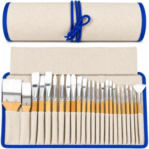 24-Piece Professional Paint Brush Set (White)
