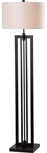 SAFAVIEH Lighting Collection Tanya Tower Modern Farmhouse Rustic Industrial Black 59-inch Standing Floor Lamp