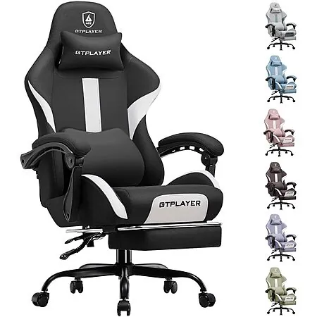 GTPLAYER Gaming Chair w/ Foot Rest & Pocket Spring Cushion (various)