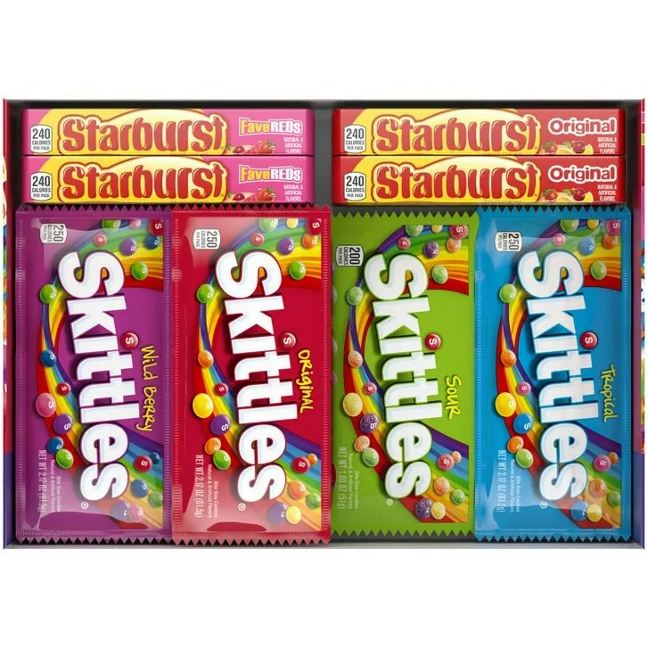 Skittles & Starburst Chewy Candy Variety Pack, Full Size, 30-Count
