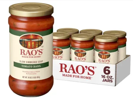 6-Pack 16oz Rao’s Made For Home Tomato Basil Soup