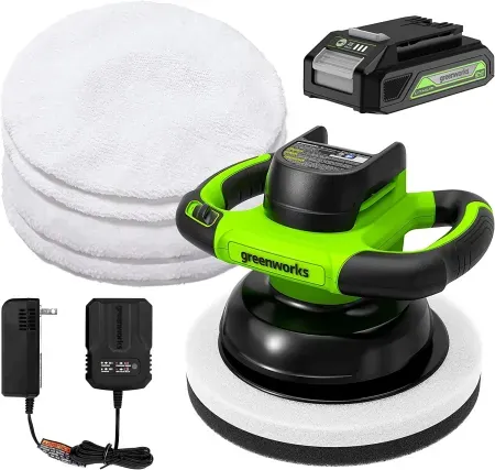Greenworks 24V 10" Cordless 2800 RPM Buffer & Polisher w/ 2.0Ah Battery & Charger