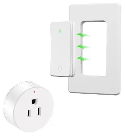 Greencycle Remote Control Outlet w/ Detachable Wireless Wall Switch