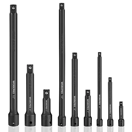 9-Pc Workpro Impact Socket Driver Extension Bar Set (1/4", 3/8", & 1/2" Drive)