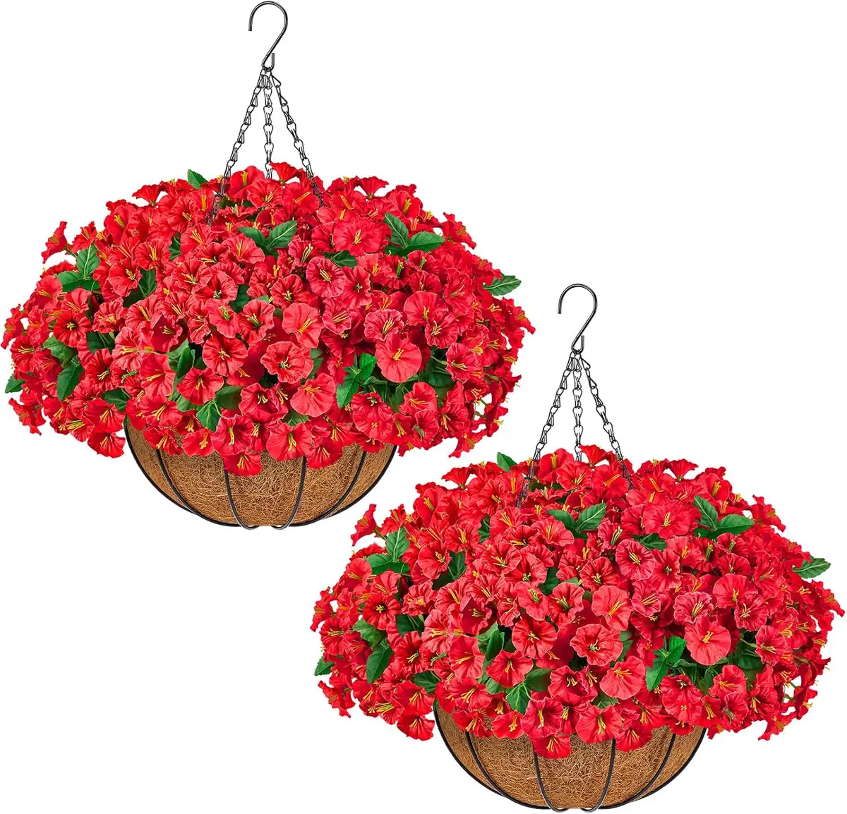 TTQ 2-Pack Artificial Hanging Flower Baskets