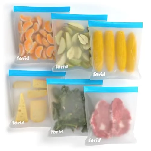 FORID Reusable Gallon Freezer Bags 6-Pack