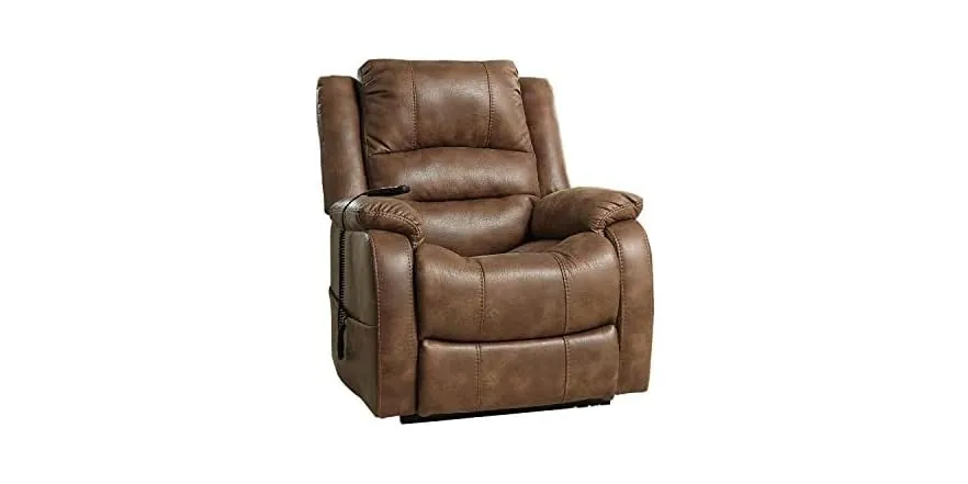 Signature Design by Ashley Yandel Faux Leather Electric Power Lift Recliner