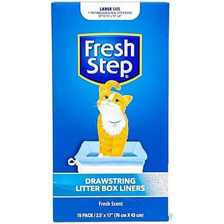 Select Accts: 15-Ct Fresh Step Scented Drawstring Cat Litter Liners (Large)