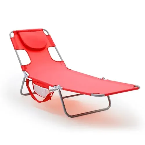 DUMOS Lounge Chair Outdoor Beach Tanning Chair with Face Hole