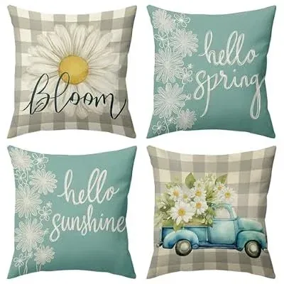 Summer Throw Pillow Cover Sets 4-Pack