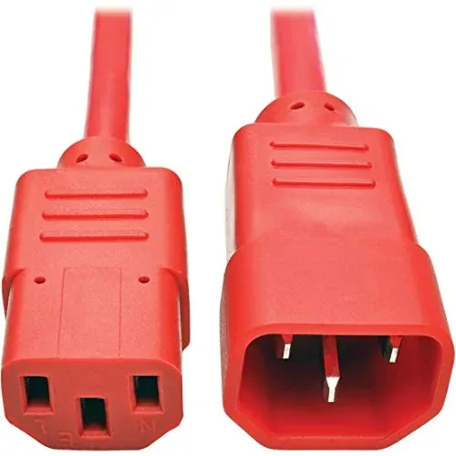 Tripp Lite 18 AWG C14 to C13 Power Extension Cord (Red, 3 ft)