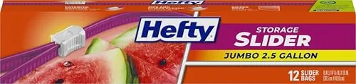 Hefty Slider Jumbo 2.5-Gallon Storage Bags 12-Count