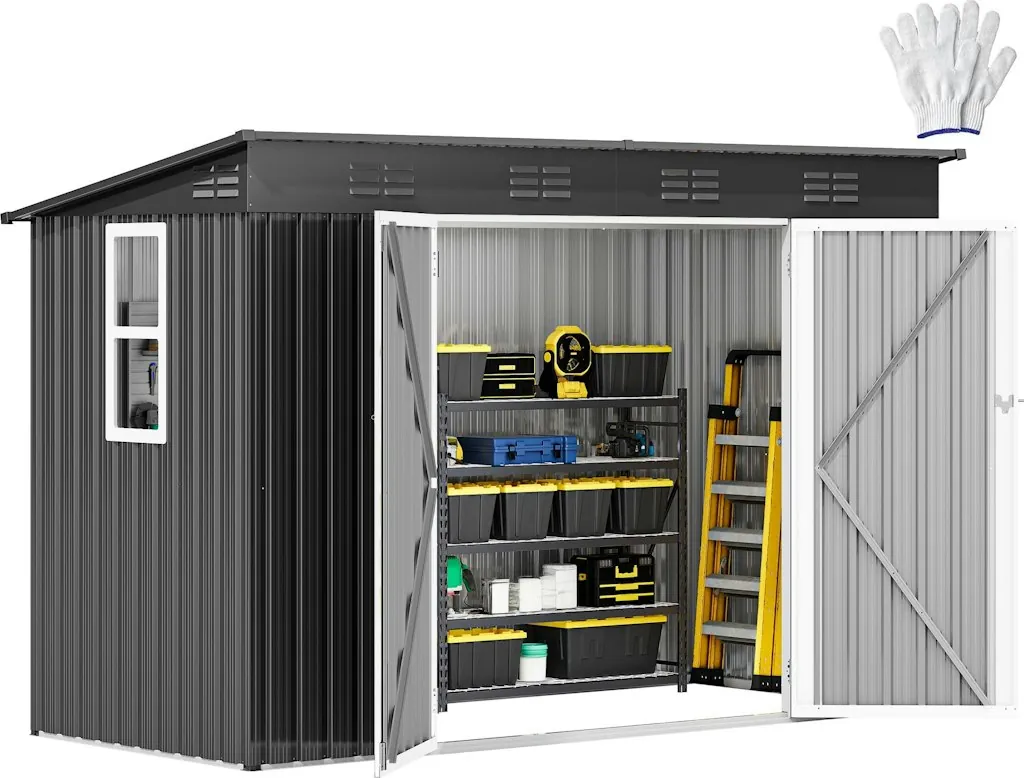 DWVO 9x4-Foot Steel Outdoor Storage Shed