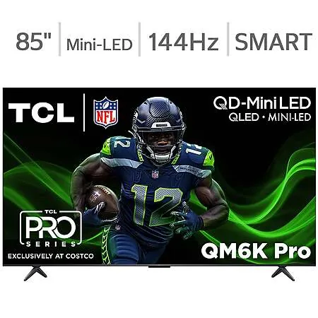 Costco Members: 85" TCL QM6K Pro 4K QD-Mini LED TV + 5-Yrs Coverage Plan