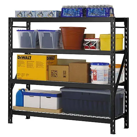 Muscle Rack 77"W x 24"D x 72"H 4-Tier Steel Welded Storage Rack