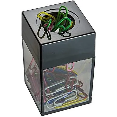 Officemate Magnetic Paper Clip Dispenser (Black/Smoke)