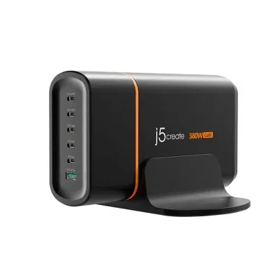 j5create 380W 6-Port GaN USB-C Fast Charging Station