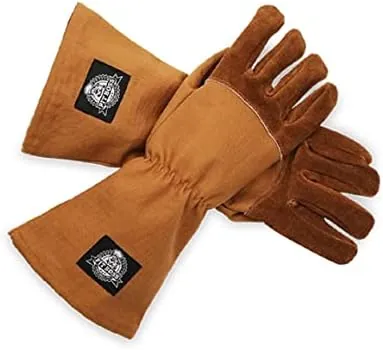 Pit Boss Heavy Duty Canvas & Leather BBQ Grilling Gloves