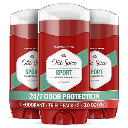 3-Pk 3-Oz Old Spice Men's Aluminum Free Deodorant Stick (Sport Scent)